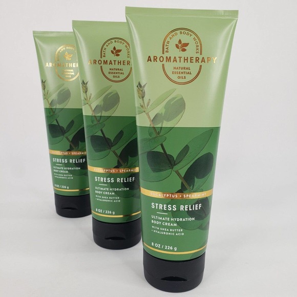 Bath & Body Works Other - x3 Stress Relief Body Cream Eucalyptus Spearmint Aromatherapy Bath & Body Works
